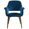 Contemporary Home Living 38.75" Blue And Brown Modern Accent Dining Chair -Zuo Modern Shop 6238734