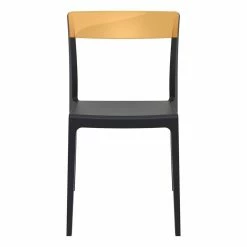 Luxury Commercial Living 33" Black And Amber Patio Dining Chair -Zuo Modern Shop 6238768 ALT2