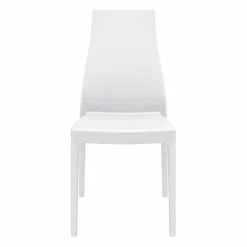 Luxury Commercial Living 37" White Outdoor Patio Solid High Back Dining Chair -Zuo Modern Shop 6238925 ALT2
