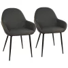 Contemporary Home Living Set Of 2 Black And Gray Faux Leather Clubhouse Dining Chair - 32.75" 2 Contemporary Home Living Set Of 2 Black And Gray Faux Leather Clubhouse Dining Chair - 32.75" -Zuo Modern Shop 6238943