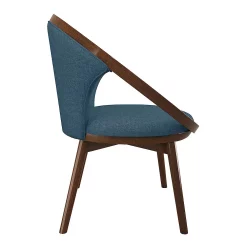 Cenports Clair Blue Mid-Century Fabric Upholstery Solid Wood Frame Accent Chair -Zuo Modern Shop 6288781 ALT3