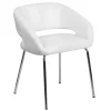 Emma+Oliver Emma And Oliver Contemporary LeatherSoft Side Reception Chair -Zuo Modern Shop 6291626 White