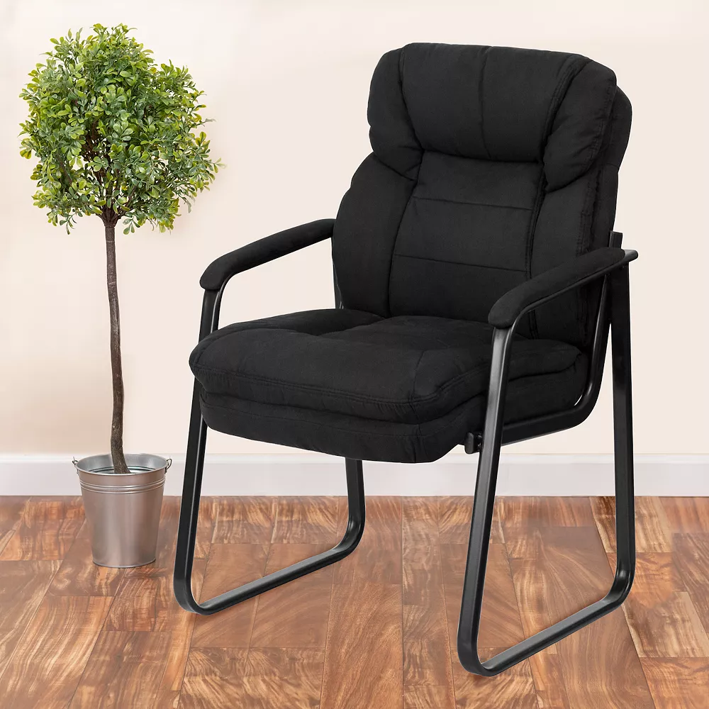 Emma+Oliver Emma And Oliver Executive Side Reception Chair With Lumbar Support And Sled Base 4 Emma+Oliver Emma And Oliver Executive Side Reception Chair With Lumbar Support And Sled Base - Image 2