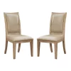 10 DEEP Wood And Fabric Side Chair, Set Of 2, Brown And Beige -Zuo Modern Shop 6306824